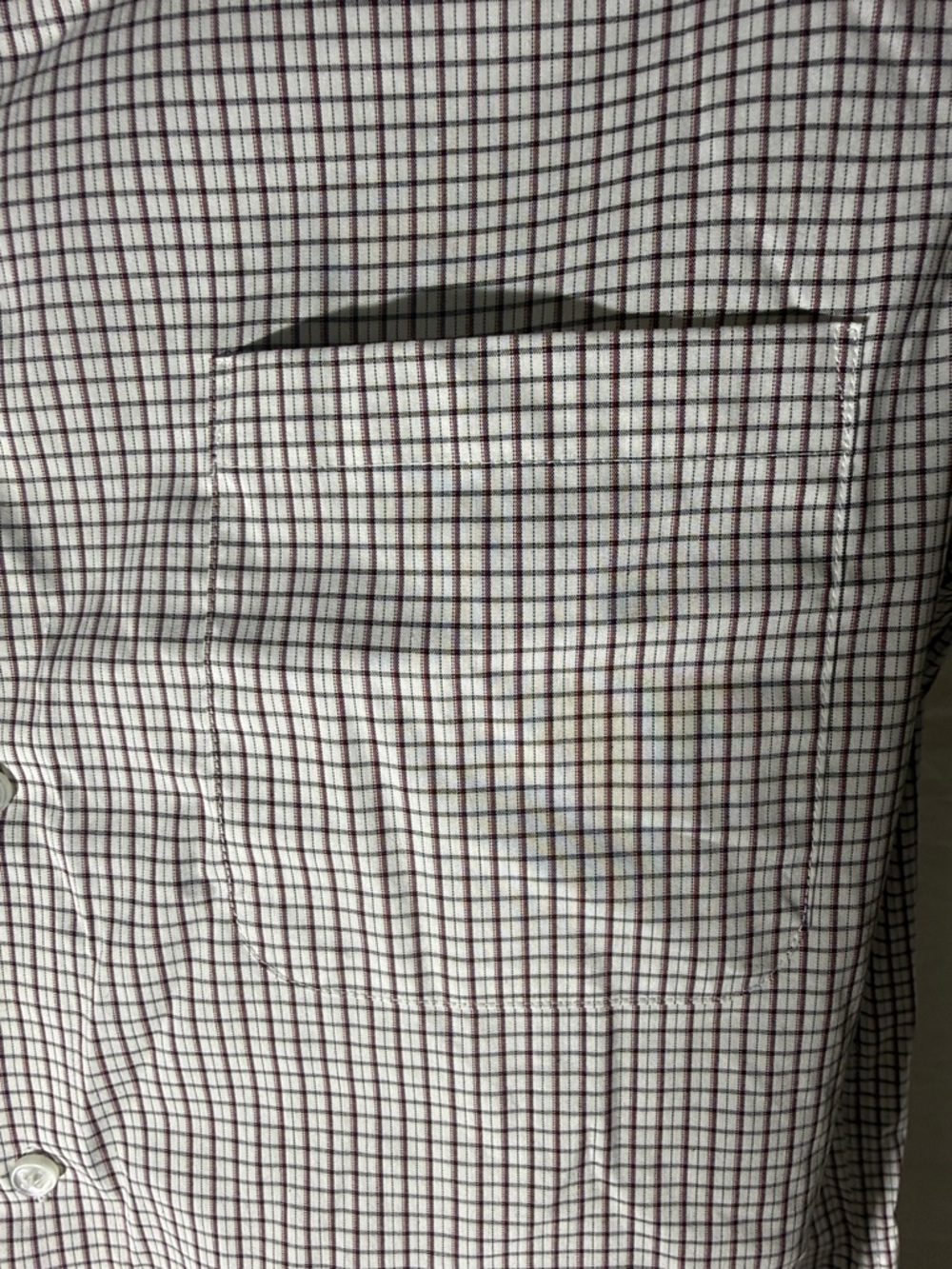 Calvin Klein Men's White and Brown Windowpane Dress Shirt - Picture 4 of 5